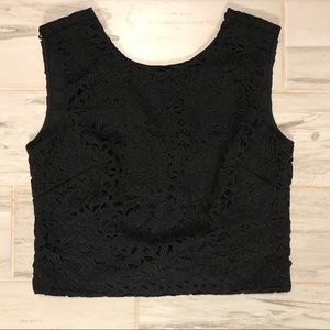 New J Crew Collection Black Lace Crop Top